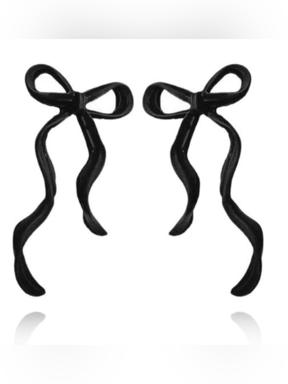 Black Bow Stud Earrings